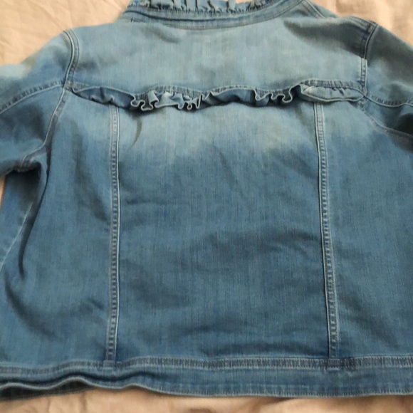 Kenzie Jeans Denim Ruffle Jacket Size Xl - Picture 6 of 7